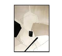 KDXAOBEI Abstract Art Painting Black Framed Artwork For Walls Art beige Black Canvas Paintings Decoration Living Room Mural 80x120cm(31x47in) with black frame