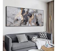 KDXAOBEI Abstract Black Grey Gold Marble Canvas Painting Large Wall Art Pictures Poster and Prints for Living Room Home Decor 20x40cm(8x16in) No frame