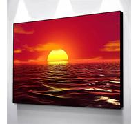 KDXAOBEI Anime Sunset Over Ocean Landcape Canvas Painting on The Wall Posters and Prints Wall Art Pictures for Living Room Decor 70x100cm(28x39in) No Frame