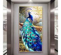 KDXAOBEI Framed Canvas Wall Art Decor Peacock Pictures for Wall Decor Animal Wall Art Living Room Corridor Art Wall Painting 75x150cm(30x59in) with gold frame