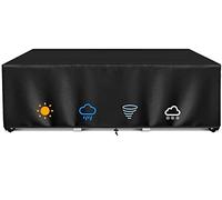 KDXAOBEI Garden Furniture Covers Waterproof, Upgraded Tear-Resistant 420D Oxford Outdoor/Rattan Patio Furniture Cover, Outdoor Table Cover, Square/Rectangular Black 110x110x74
