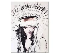 KDXAOBEI Impression Retro Art Painting African Canvas Wall Art Poster Prints Indian Style Pictures for Living Room Wall Decor 21x30cm(8x12in) No Frame