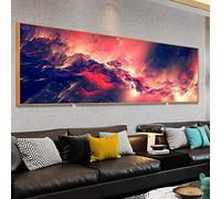 KDXAOBEI Large Size Abstract Art Red Cloud Landscape Posters Canvas Painting Prints Nordic Wall Art Picture For Living Room Decor 80x240cm(31x94in) No Frame