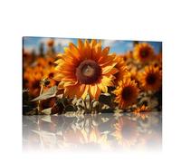 KDXAOBEI Large Wall Art For Living Room Large Size Framed Canvas Print Sunflower Pictures Wall Decor for Living Room Bedroom 65x130cm(26x51in) with frame