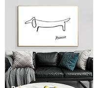 KDXAOBEI Minimalist Wall Art Picasso Abstract Line Creative Print Dachshund Dog Canvas Poster Painting Pictures Living Room Decor 21x30cm(8x12in) No Frame