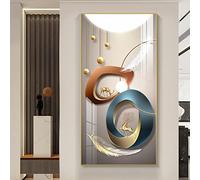 KDXAOBEI Modern Abstract Golden Deer Canvas Painting Luxury Ribbon Poster Print Wall Art Pictures for Living Room Decoration 50x100cm(20x40in) withgoldframe