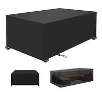 KDXAOBEI rattan furniture covers waterproof 190x80x100cm(LxBxH) Patio Table Cover 600D Durable Heavy Duty Oxford Fabric Large garden furniture covers for Garden Furniture Rattan Table and Chair