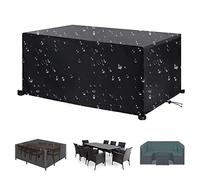 KDXAOBEI rattan garden furniture 150x90x80cm covers outdoor table cover Waterproof Garden Furniture Covers rectangular Patio Furniture Covers Black 600D Oxford UV-Anti & Windproof Rectangular