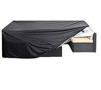 KDXAOBEI Rectangular Garden Table Covers Waterproof, Windproof, Rip Proof, Heavy Duty 420D Oxford Fabric Extra Large Outdoor Patio rattan Furniture Covers 50 * 50 * 50 black