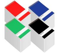KDXBQ 100 Pack Pads Spiral Memo Bulk 7.5 x 12.5 cm Pocket Steno Book Top Bound Memo Book 60 Sheets Small Mini Notebooks Lined Wire Bound for School, Office, Home