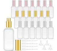 KDXBQ 20 Pack Glass Spray Bottles, 100 ml Empty Perfume Frosted Fine Mist Atomizer, Refillable Small Travel Containers for Essential Oils, Cleaning Products, Body Sprays (Gold, Rose Golden, Silver)