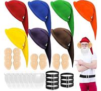 KDXBQ 28 Pcs Dwarf Halloween Costumes, Gnome Costume Set Dwarf Accessories Group Costumes for Christmas Fairy Tale Party