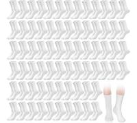 KDXBQ 72 Pairs White Crew Socks Bulk for Men, Athletic Socks One Size Breathable Ankle Calf Socks for Unisex Daily Wear Homeless Charity