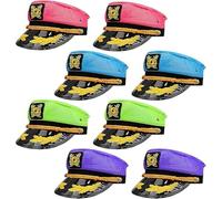 KDXBQ 8 Pack Colorful Captain Hat Adjustable Sailor Hat Navy Hats Boating Captain Hats Party Cap for Men Women