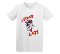 KDXDOX Men's Summer T-Shirt Stray Cats Cats Logo Comfortable Fabrics to accompany You All Summer White