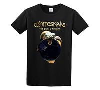 KDXDOX Summer Classic Round Neck T-Shirt Whitesnake Made in Britain The World Record T-Shirt Black