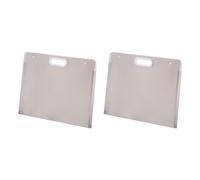 KDYVK 17 x 14 Inch Plastic Art Portfolio, 2 Pack Large Art Storage Bag with Handles, Waterproof Container for Artwork Drawing Sketch Poster Photography Diamond Painted, Clear Gray(Gray,17.3" x 14.2")