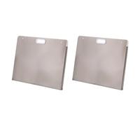 KDYVK 17 x 14 Inch Plastic Art Portfolio, 2 Pack Large Art Storage Bag with Handles, Waterproof Container for Artwork Drawing Sketch Poster Photography Diamond Painted, Clear Gray(Gray,22.4" x 17.9")