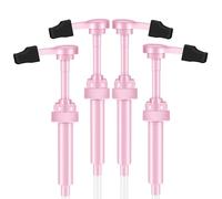 Kdzdong 4Pcs Pink Syrup Pump with Tip Cover Bottle for No Spill Flavored Skinny Blueberry Coffee Syrup Pump Dispenser Fits 750ml Bottles for Vanilla Caramel Chocolate Coconut Sauce
