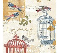 KE29945 - Kitchen Style 3 Flowers Birds Cages Multicoloured Galerie Wallpaper