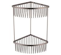 Kea Colore 2 Tier Wall Mounted Large Corner Basket | Gunmetal Grey | Stainless Steel | 29mm x 380mm x 215mm