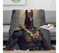 KeAan Doberman Pinscher Game Printed Blanket,Ultra Warm Blanket, Living Blanket, Soft And Comfortable Throw, Sofa Blanket 40x50inch(100x130cm)