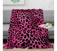 KeAan Leopard Blanket Fleece Blanket Soft Warm Pink And Black Printed Flannel Blanket for Bed, Couch And Sofa 50x60inch(127x152cm)