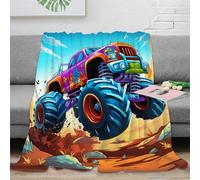 KeAan Monster Truck Cartoon Anime Printed Soft Cosy Blanket, Mattress, Sofa, Travel Car Seat, Office,warm Blanket for Indoor Decoration Kids Adults 60x80inch(150x200cm)