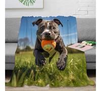 KeAan Staffordshire Bull Terrier Blanket Ultra-soft Micro Fleece Blanket Soft And Warm Digitally Cute Puppy Printed Blanket Flannel Blanket Present 40x50inch(100x130cm)
