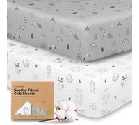 KeaBabies 2-Pack Organic Animal Print Fitted Cot Sheets - Jersey Cotton, Breathable, Easy Fit Elastic, Machine Washable