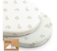 KeaBabies 2-Pack Organic Bassinet Sheets for Girls, Boys - 100% Cotton, Animal Print, 33"x 17", Compatible with Halo Bassinest Swivel Sleeper, Graco, Baby Delight, Chicco