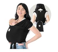 KeaBabies Baby Wraps Carrier, D-Lite Baby Wrap - Easy-Wearing, Adjustable Baby Sling Carrier, Baby Carrier Newborn to Toddler, Infant Baby Carrier Wrap Holder, Ring Sling Baby Carrier (Trendy Black)