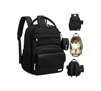 KeaBabies Diaper Bag Backpack, Travel Diaper Back Packs (Trendy Black, J)