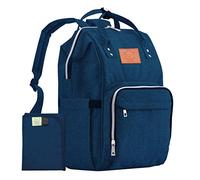 KeaBabies Diaper Bag Backpack, Waterproof Multi Function Baby Travel Bags (Navy Blue)