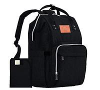 KeaBabies Diaper Bag Backpack, Waterproof Multi Function Baby Travel Bags (Trendy Black)