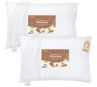 KeaBabies Muslin Toddler Pillowcase 13x18 Only - 2-Pack Organic Cotton Muslin Pillow Case for Kids, Girls, Boys, Small Travel Size Cover, Soft & Breathable Toddler Pillow Sold Separately (Soft White)