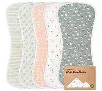KeaBabies Organic Burp Cloths Baby Boys & Girls - Pack of 5 Super Absorbent Cotton Burp Cloths for Babies, Soft & Plush Newborn Muslin Cloths for Milk Spit, 53 cm x 25 cm (Fleur)