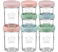 KeaBabies Pack of 8 Baby Food Storage Jar - Leak-proof, Microwave-Safe Baby Food Container, Toddler Porridge Complementary Food Freezing Container, BLW Accessories Baby, BPA-Free (Musk Dusk)