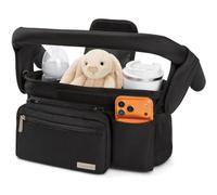 KeaBabies Stroller Organizer Bag, Stroller Caddy, Cup Holder (Matte Black)