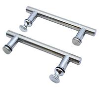 KEABATH 125mm Hole to Hole Stainless Steel Shower Door Handle with Plastic knob Round Shower Glass Door Handle Shower Door Pull Handle Replacement 2 Pack