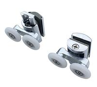KEABATH 2pcs Shower Glass Door Rollers, Twin Wheels Runner Pulley, Solid Zinc Alloy 23mm Diameter Wheels