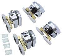 KEABATH shower glass door roller, shower door twin wheels runner pulleys brass arm with 23mm diameter wheels for Shower enclosure, shower room, shower screen sliding rollers replacement