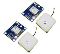 KEAcvise 2-Pack NEO-6M GPS Module - GY-NEO6MV2 Flight Controller with Ceramic Antenna, 3-5V Dual Power for Drones/APM 2.5/Arduino/Robotics/Precision Navigation Systems