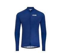 Keada Essential Long Sleeved Cycling Jersey - Long Sleeve Cycling Jersey Men - Mens Long Sleeve Cycling Jersey - Mens Bike Bicycle Winter Thermal Long Sleeve (UK, Alpha, M, Regular, Regular, Navy)