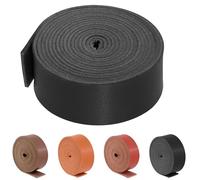 Keadic 1 Inch Wide Faux Flat Leather Strap, 78 Inches Long Tooling Leather Sheets Strips for Stamping Handbag Wallet DIY Leathercraft Projects (Black)