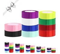 Keadic 10 Colors Solid Color Satin Ribbon Assortment Set, 13/16” x 25 Yards Fabric Ribbon for Gift Wrapping, Handmade Hair Bows Making, Party Decoration, DIY Crafting