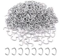 Keadic 1000Pcs 1/2" Hog Rings, Galvanized Hog Rings, Hog Rings for Auto Upholstery, Professional Upholstery Hog Rings, Hog Ring Set for Furniture Fencing Bagging