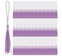 Keadic 100Pcs Light Purple Small Craft Tassels, 13cm/5" Silky Tassels Bookmark Tassels Bulk Soft Craft Silky Handmade Mini Tassels with Loops, Tassels Bulk for Jewelry Making DIY Crafts