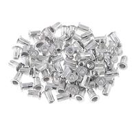 Keadic 100Pcs M5 Metric Rivet Nuts, Aluminium Flat Head Threaded Insert Nutserts Knurled Body for Automotive Furniture Sheet Metal Fixing