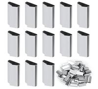 Keadic 100Pcs Packaging Close Snap-On Seals for 3/4" (19mm) Strap Width Steel Strapping, Superior Holding Power, Heavy Metal Banding Strap Clips for Plastic Poly Pallet Banding